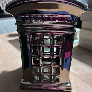 Silver Telephone Booth Home Accent
